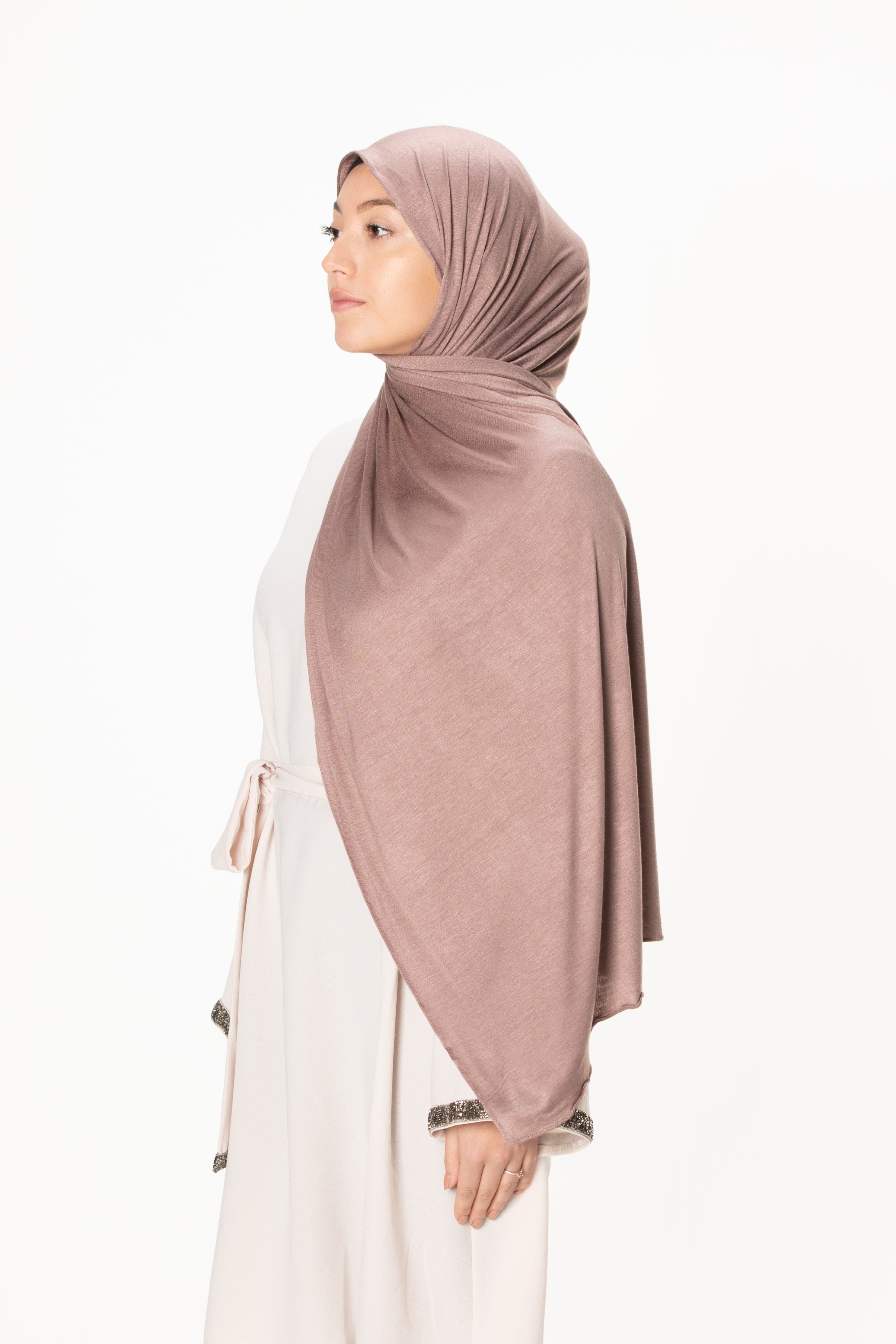 jolienisa Plum Taupe Jersey Cotton Hijab