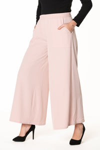 jolienisa S Rose Soft Poly Front pocket Flared Palazzo Pant