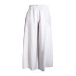 Load image into Gallery viewer, jolienisa White Cotton Linen Front pocket Flared Palazzo Pant
