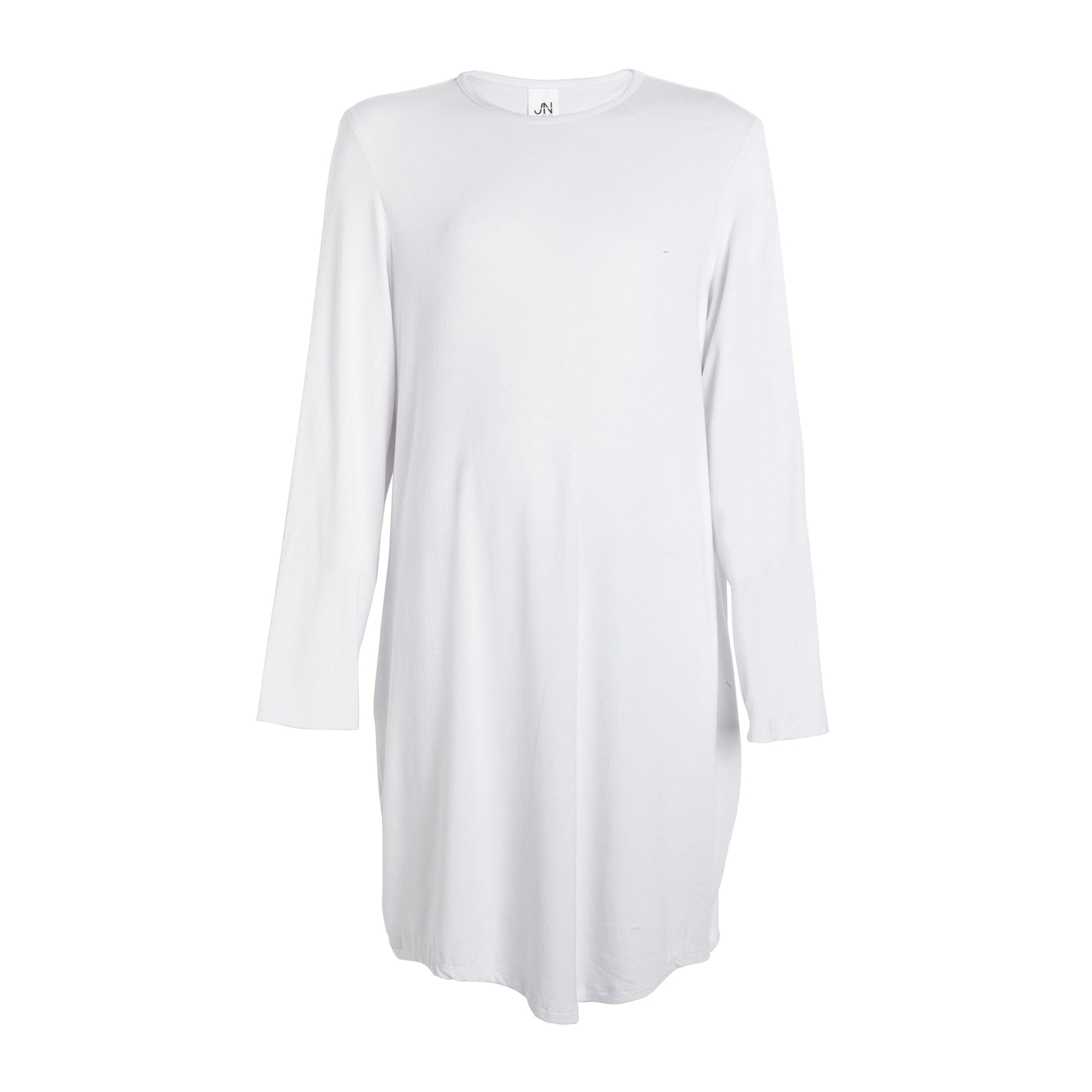Basic White Knee length tunic T-shirt Dress – jolienisa