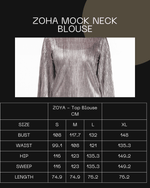 Load image into Gallery viewer, jolienisa ZOYA Rose - Top Blouse with Mock Neck

