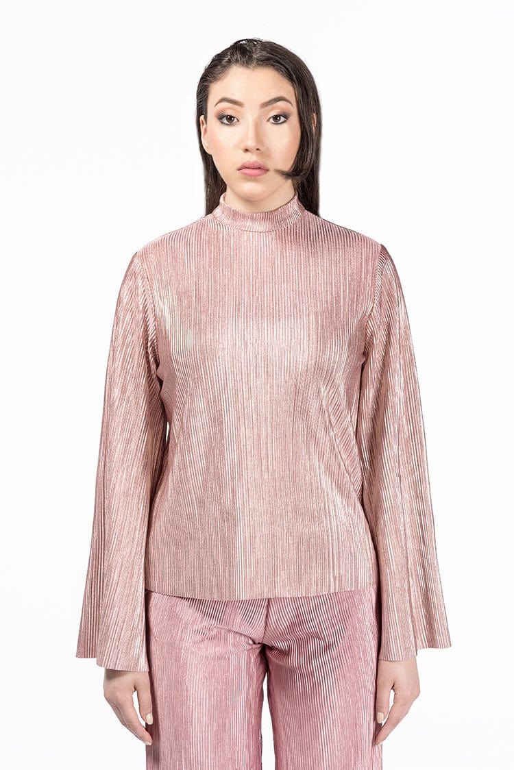 ZOYA Rose - Top Blouse with Mock Neck Front