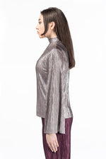 Load image into Gallery viewer, ZOYA Silver - Top Blouse with Mock Neck Side
